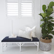 Whitley Chester Mahogany Bench Seat | Bed End – 1.2m – Navy Cushion