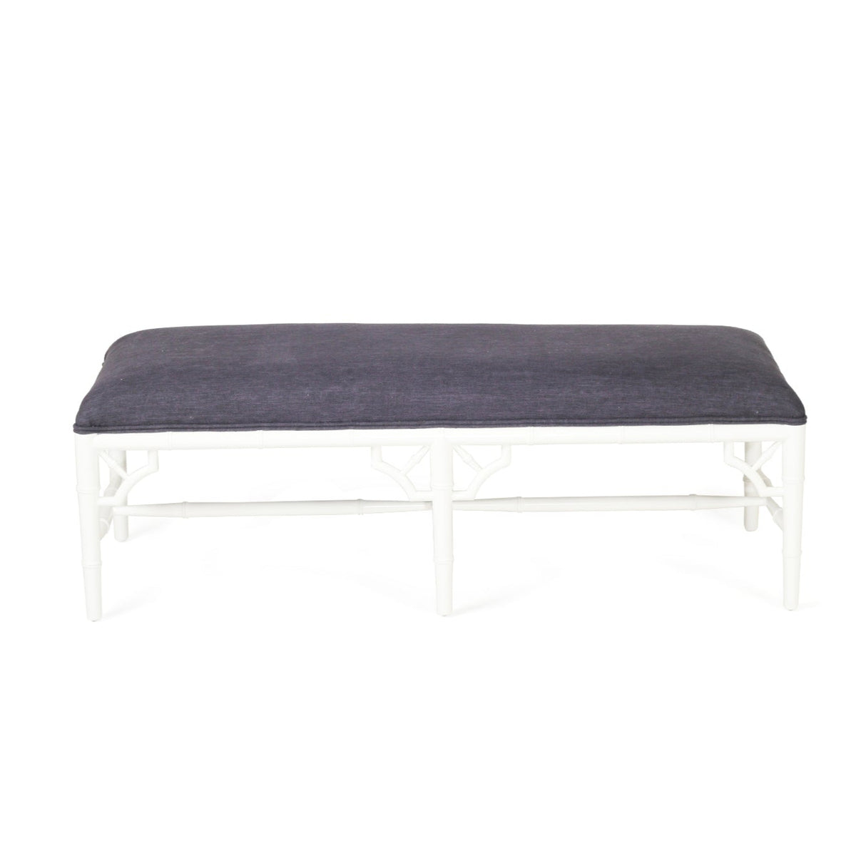Whitley Chester Mahogany Bench Seat | Bed End – 1.2m – Navy Cushion