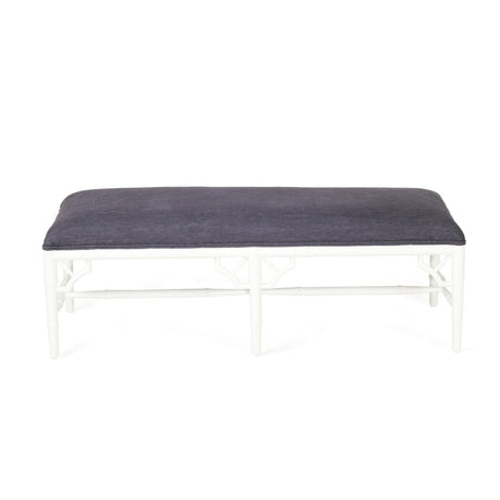 Whitley Chester Mahogany Bench Seat | Bed End – 1.2m – Navy Cushion