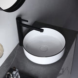 Aulic DOVE Black&White Ceramic Basin (Round: 360x360x120)
