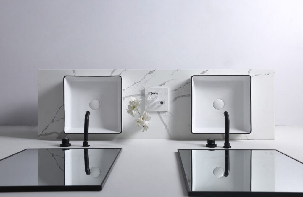Aulic MACLEOD Black&White Ceramic Basin (Square: 360x360x120)