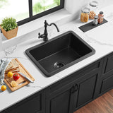 POS Camden Matte Black Fireclay Undermount Kitchen Sink 677x470x254mm