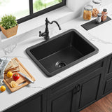 POS Camden Matte Black Fireclay Undermount Kitchen Sink 810x480x254mm