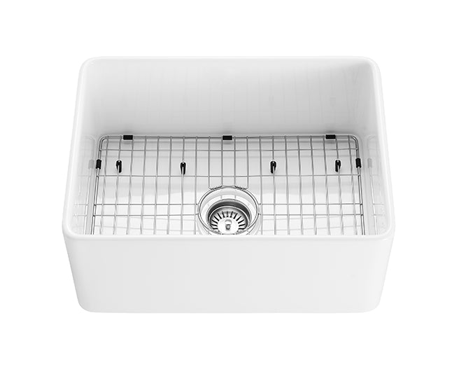 POS Chelsea Fireclay farmhouse single sink 600x451x253mm (Gloss White)