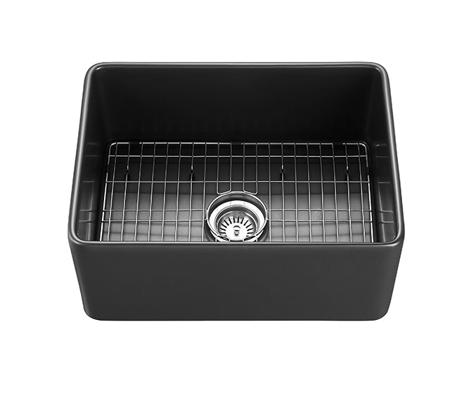 POS Chelsea Fireclay farmhouse single sink 660x451x253 (Matte Black)