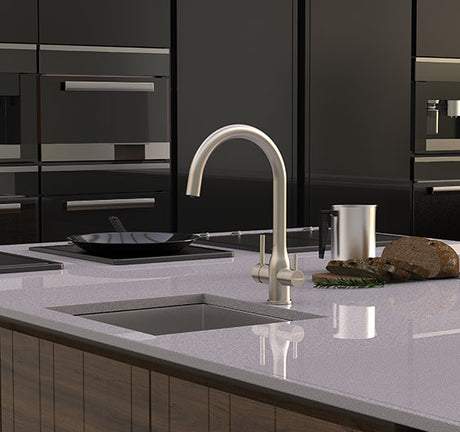 Puretec Z1 Brushed Nickel Tripla Elite 3 Way Kitchen Mixer Tap & Water Filter Package-2