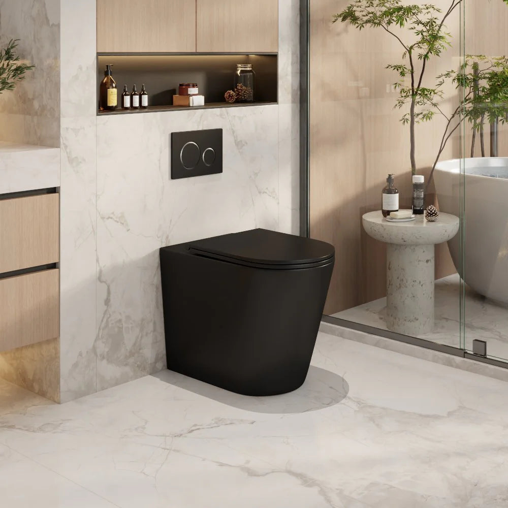 Berlin99 Wall-Faced Floor Toilet Pan (Matte Black)