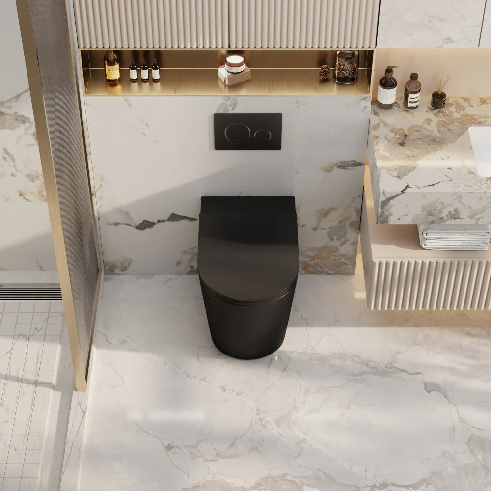 Berlin99 Wall-Faced Floor Toilet Pan (Matte Black)