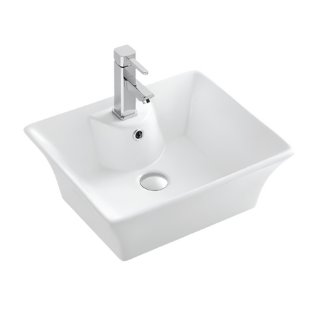 ZENTO 49S Semi-Pedestal Wall Hung Rectangular Basin (495x415x190mm)