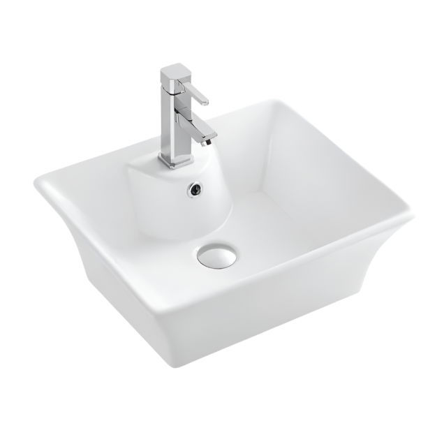 ZENTO 49S Semi-Pedestal Wall Hung Rectangular Basin (495x415x190mm)