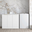 BURLEIGH White Laundry Cabinet with Stone Top 1060x600x900mm