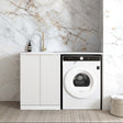 BURLEIGH White Laundry Cabinet with Stone Top Set 1300x600x900mm