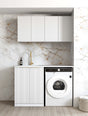 BURLEIGH White Laundry Cabinet with Stone Top Set 1305x600x2100mm (Style B)