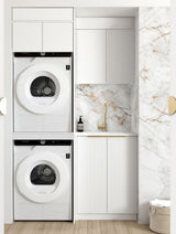 BURLEIGH White Laundry Cabinet with Stone Top Set 1305x600x2100mm (Style C)