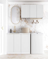 BURLEIGH White Laundry Cabinet with Stone Top Set 1715x600x2100mm (Style A)