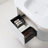 ZURE SAINOS Wall Hung Curve Vanity Matte White 6