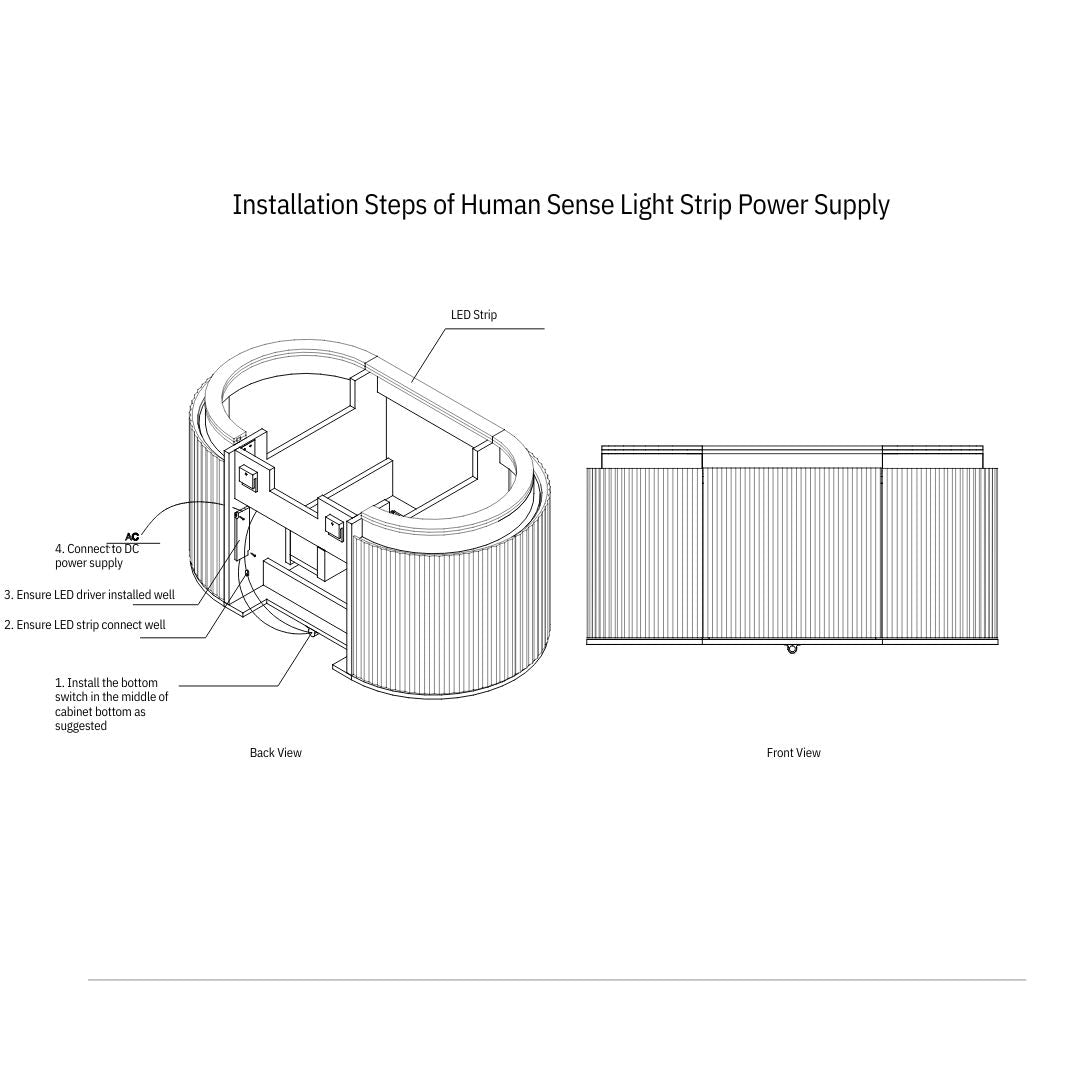 ZURE SAINOS Wall Hung Curve Vanity Matte White Spec Sheet