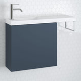 Timberline OSCAR Single Bowl Wall Hung Vanity (800mm) Navy Blue Satin