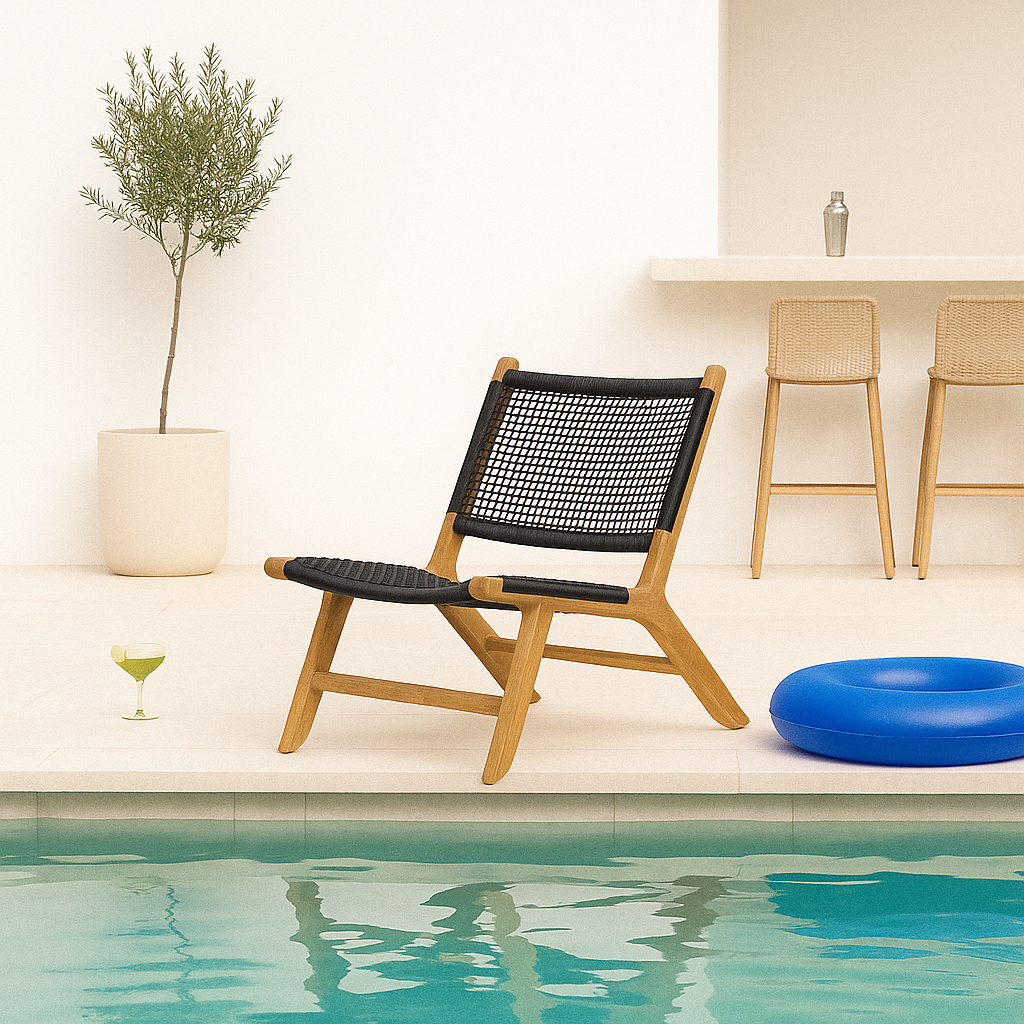 Zane Accent Teak Chair – Black