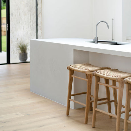 Zane Backless Counter Stool 0.68m – Sand (Close Weave)