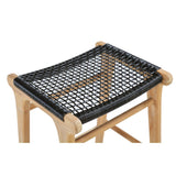 Zane Backless Teak Bar Stool - Black - 0.78