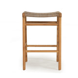 Zane Backless Teak Counter Stool - Washed Grey - 0.68m