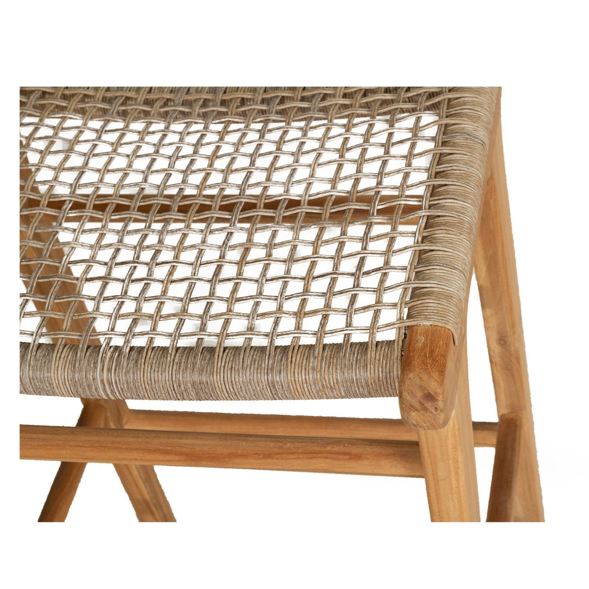 Zane Backless Teak Counter Stool - Washed Grey - 0.68m