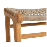 Zane Backless Teak Counter Stool - Washed Grey - 0.68m
