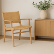 Zane Teak Armchair – Sand – Close Weave 0.66m