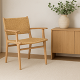 Zane Teak Armchair – Sand – Close Weave 0.66m