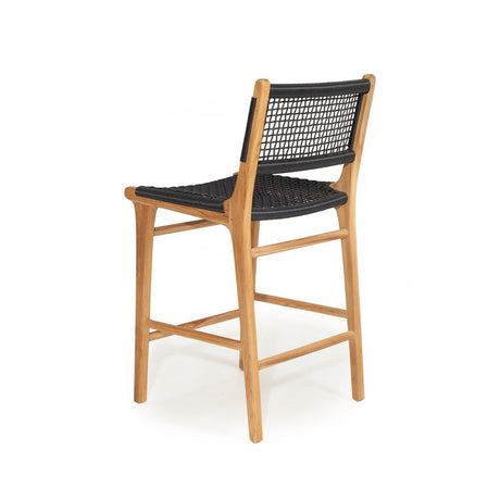Zane Teak Counter Stool - Black - 0.95m