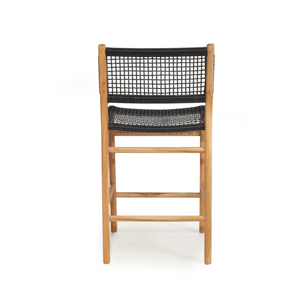 Zane Teak Counter Stool - Black - 0.95m
