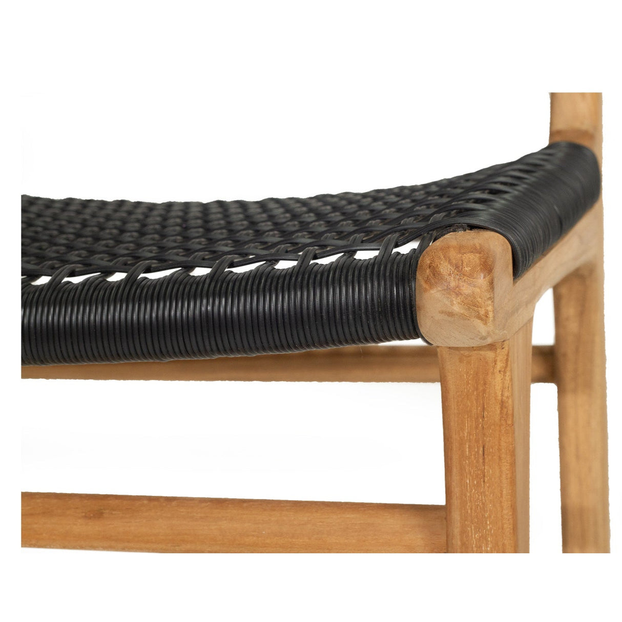 Zane Teak Counter Stool - Black - 0.95m