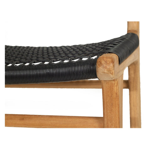 Zane Teak Counter Stool - Black - 0.95m