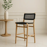Zane Teak Counter Stool - Black - 0.95m