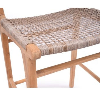 Zane Teak Counter Stool - Washed Grey - 0.95m