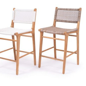 Zane Teak Counter Stool - Washed Grey - 0.95m