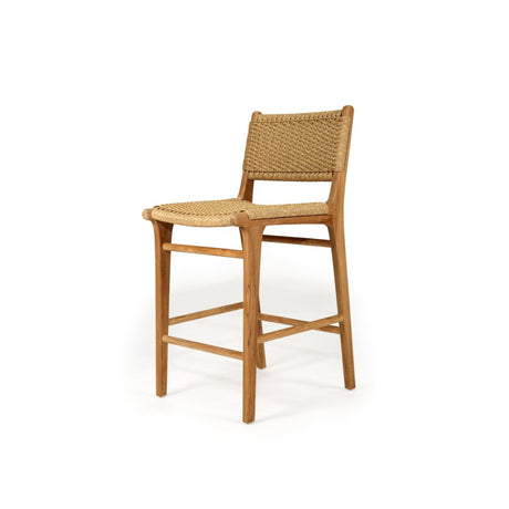 Zane Teak Counter Stool – Sand (Close Weave) 0.95m