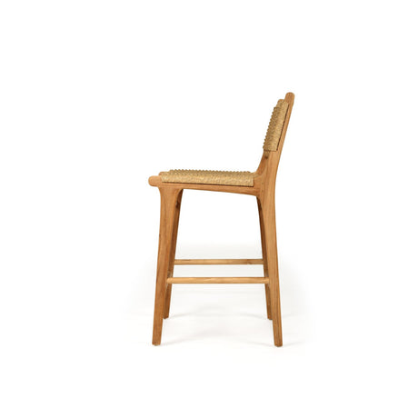 Zane Teak Counter Stool – Sand (Close Weave) 0.95m