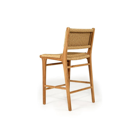 Zane Teak Counter Stool – Sand (Close Weave) 0.95m