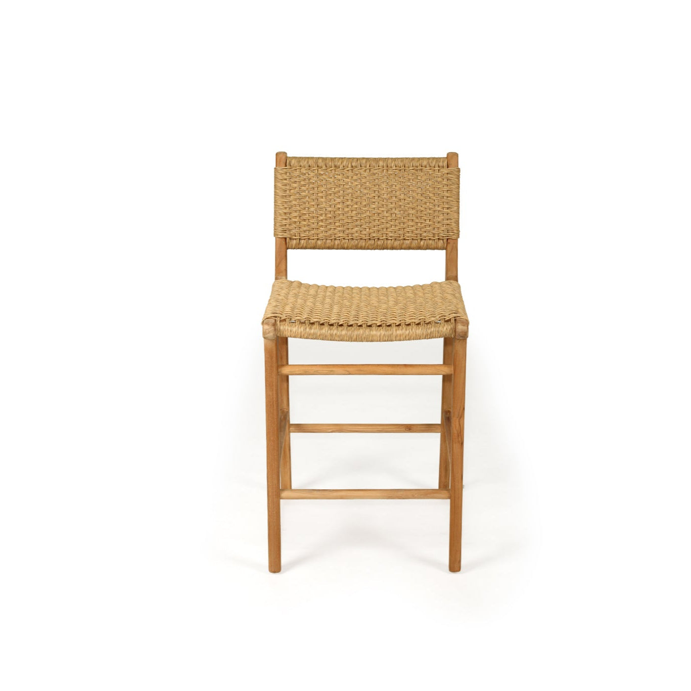 Zane Teak Counter Stool – Sand (Close Weave) 0.95m