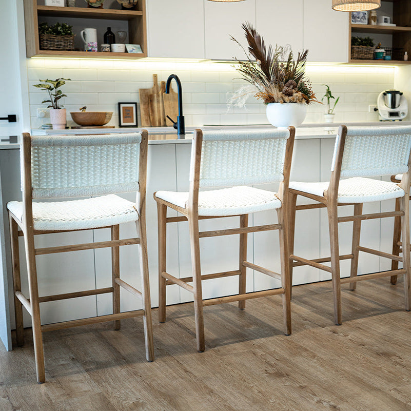 Zane Teak Counter Stool – Whitley (Close Weave) 0.49m