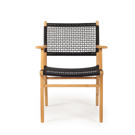 Zane Teak Dining Armchair  - Black