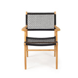 Zane Teak Dining Armchair  - Black