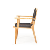 Zane Teak Dining Armchair  - Black