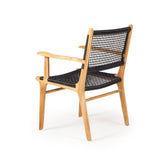 Zane Teak Dining Armchair  - Black