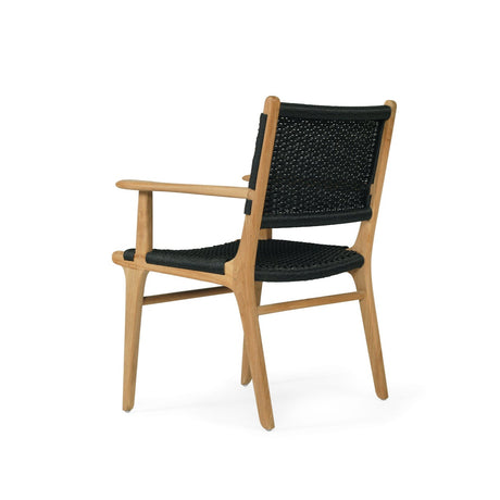 Zane Teak Dining Armchair - Black - Close Weave 0.66m
