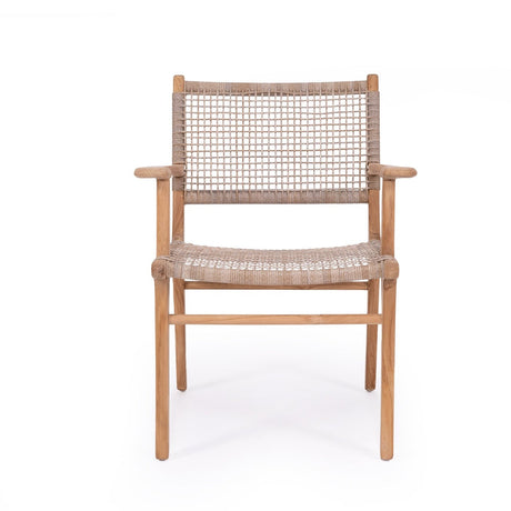 Zane Teak Dining Armchair  - Washed Grey