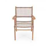 Zane Teak Dining Armchair  - Washed Grey