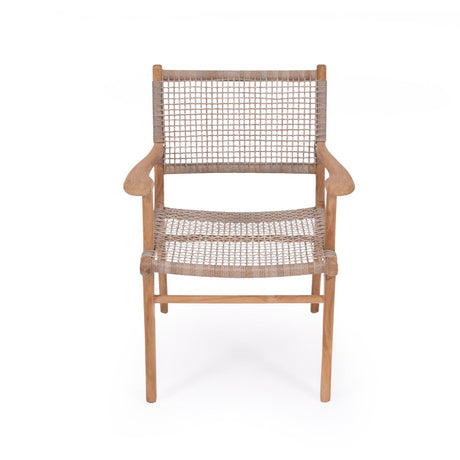 Zane Teak Dining Armchair  - Washed Grey
